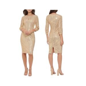 Kensie Gold Sequin Mini Dress